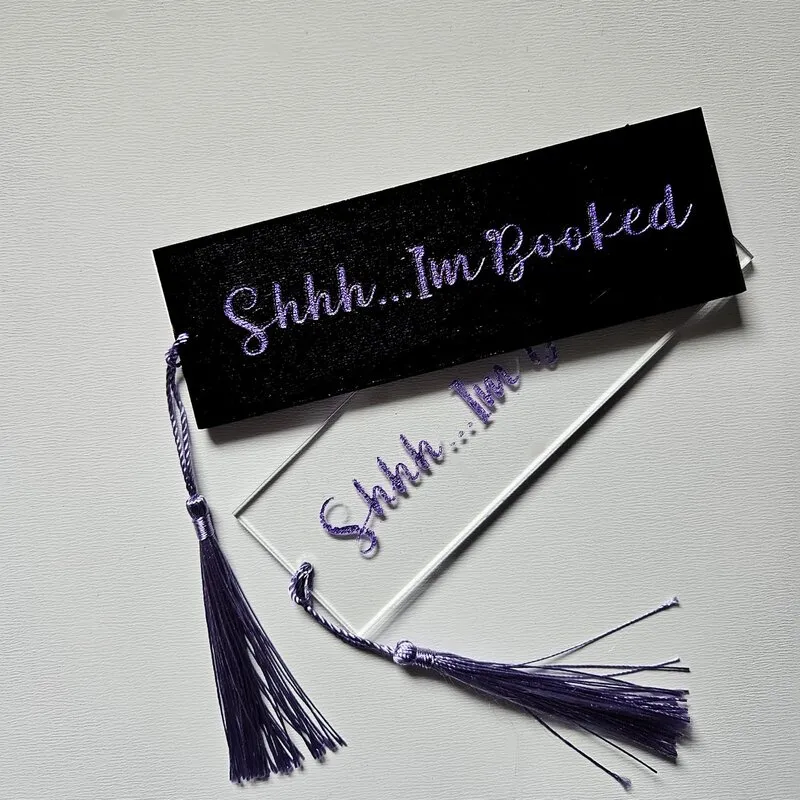 Bookmark with 'Shh I'm booked' text